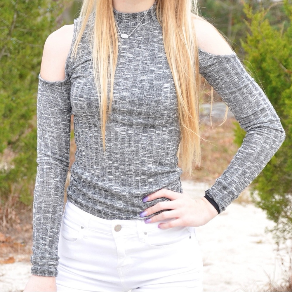 Grey knitted sweater
